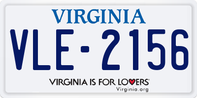 VA license plate VLE2156
