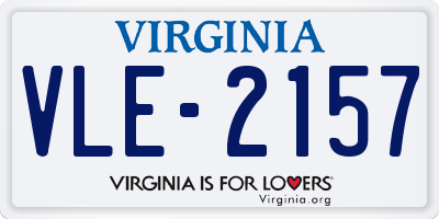 VA license plate VLE2157
