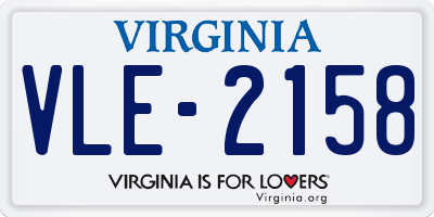 VA license plate VLE2158