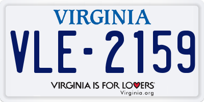 VA license plate VLE2159
