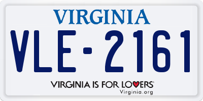 VA license plate VLE2161