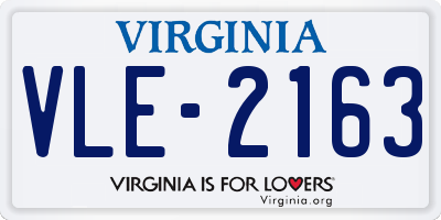 VA license plate VLE2163