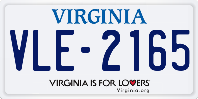 VA license plate VLE2165