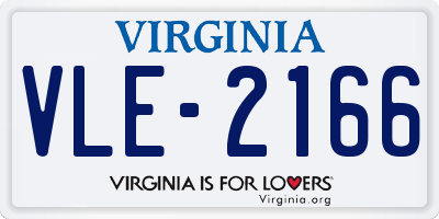 VA license plate VLE2166