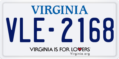 VA license plate VLE2168