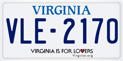 VA license plate VLE2170