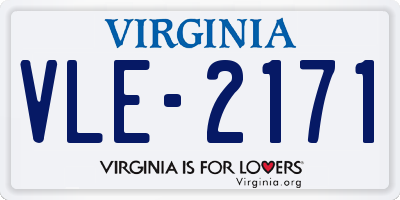 VA license plate VLE2171