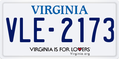 VA license plate VLE2173