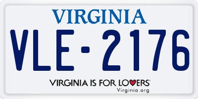 VA license plate VLE2176