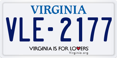 VA license plate VLE2177
