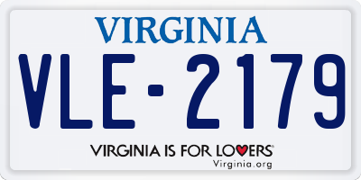 VA license plate VLE2179
