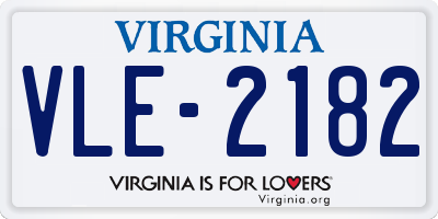 VA license plate VLE2182