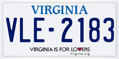 VA license plate VLE2183