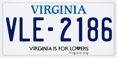 VA license plate VLE2186