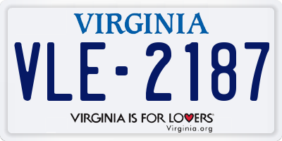 VA license plate VLE2187