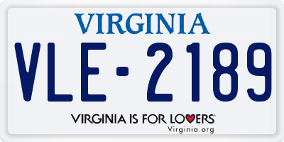 VA license plate VLE2189