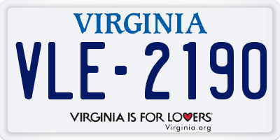 VA license plate VLE2190