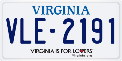 VA license plate VLE2191