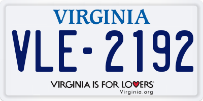 VA license plate VLE2192