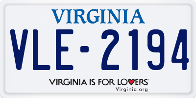 VA license plate VLE2194