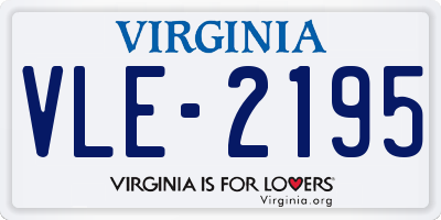 VA license plate VLE2195