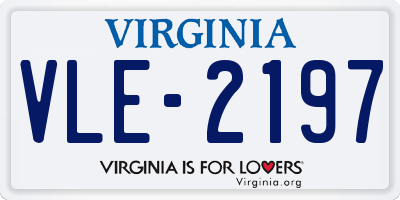VA license plate VLE2197