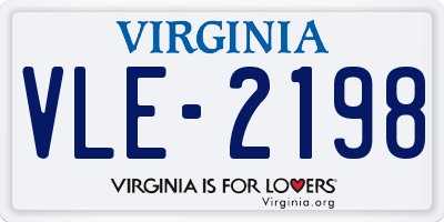 VA license plate VLE2198