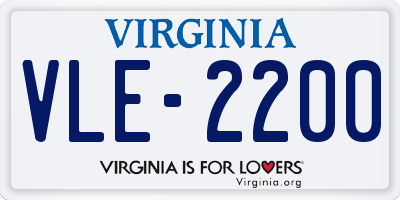 VA license plate VLE2200