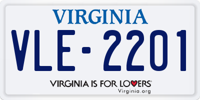 VA license plate VLE2201