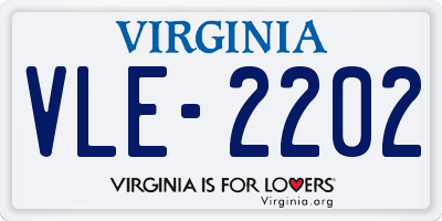 VA license plate VLE2202