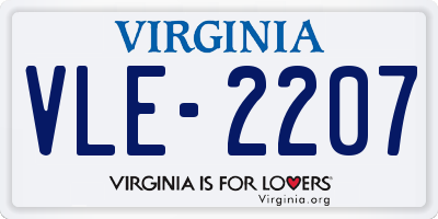 VA license plate VLE2207