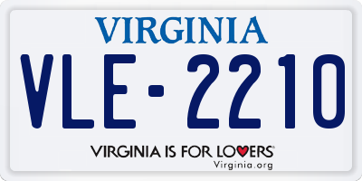 VA license plate VLE2210