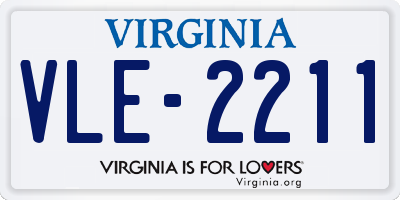 VA license plate VLE2211