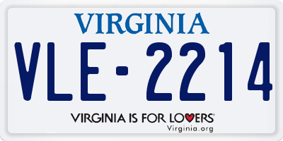 VA license plate VLE2214