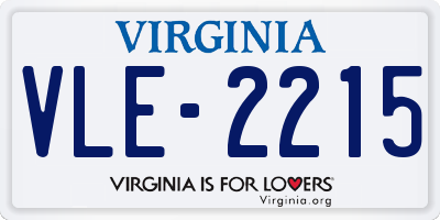VA license plate VLE2215