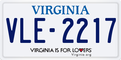 VA license plate VLE2217