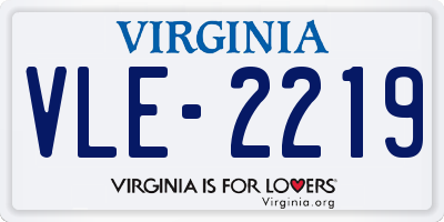 VA license plate VLE2219