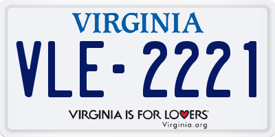 VA license plate VLE2221