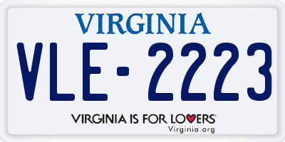 VA license plate VLE2223