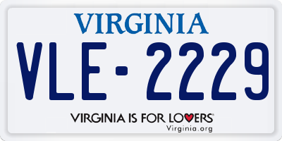 VA license plate VLE2229