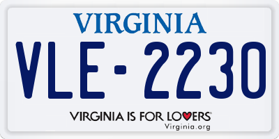 VA license plate VLE2230