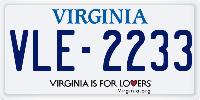 VA license plate VLE2233