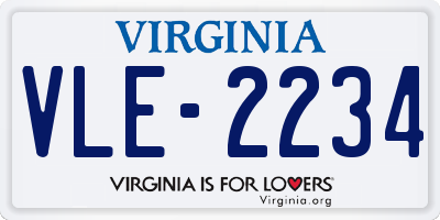 VA license plate VLE2234