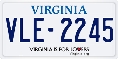 VA license plate VLE2245