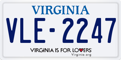 VA license plate VLE2247