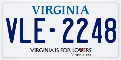 VA license plate VLE2248
