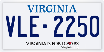 VA license plate VLE2250