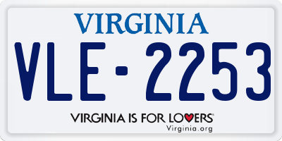 VA license plate VLE2253