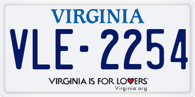 VA license plate VLE2254