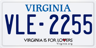 VA license plate VLE2255